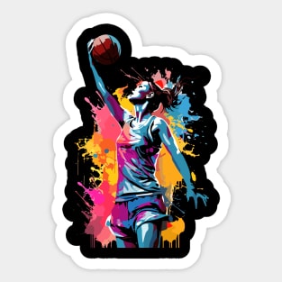 Watercolor Basketball girl Sticker